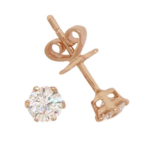 Earring 0.5ct Brilliant Cut Studs, 14k Rose Gold Plated