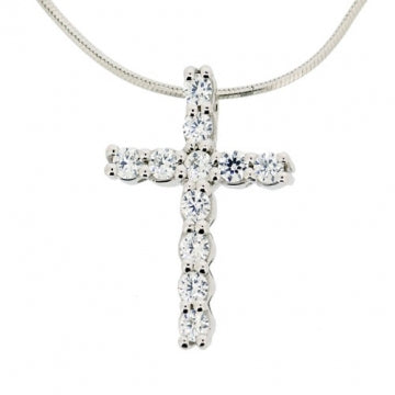 Diamond Cross Pendant in Moissanite