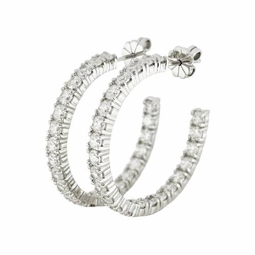 Double Shine Hoops – Front-Facing Stud (28mm)