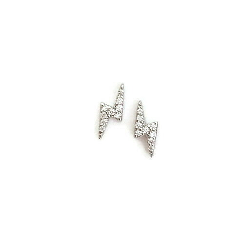 Lightning Pavé Earrings – Silver