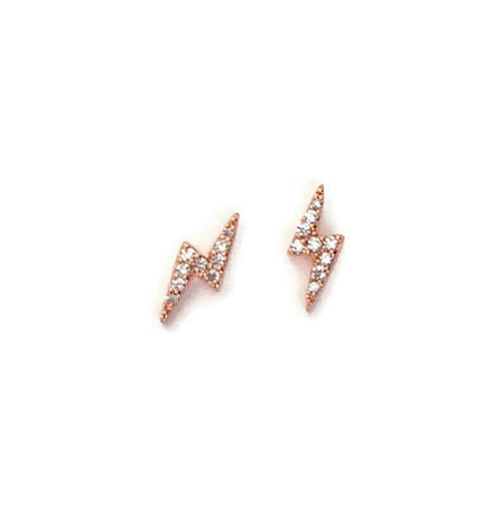 Lightning Pavé Earrings – Rose Gold