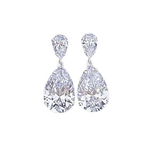 Teardrop Elegance Earrings – Silver