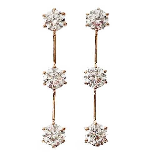 Triple Spark Linear Drops – Rose Gold