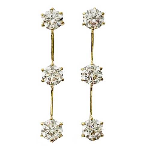 Triple Spark Linear Drops – Yellow Gold