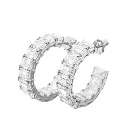 Emerald Luxe Hoops – Silver / Yellow Gold