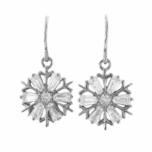 Baguette Radiance Hoops – Silver