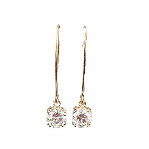 Linear Drop Hoops – Rose Gold