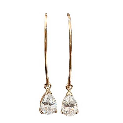 Teardrop Linear Hoops – Rose Gold