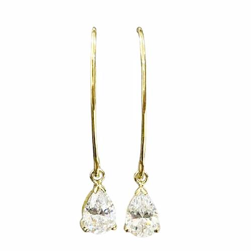 Teardrop Linear Hoops – Yellow Gold Plated