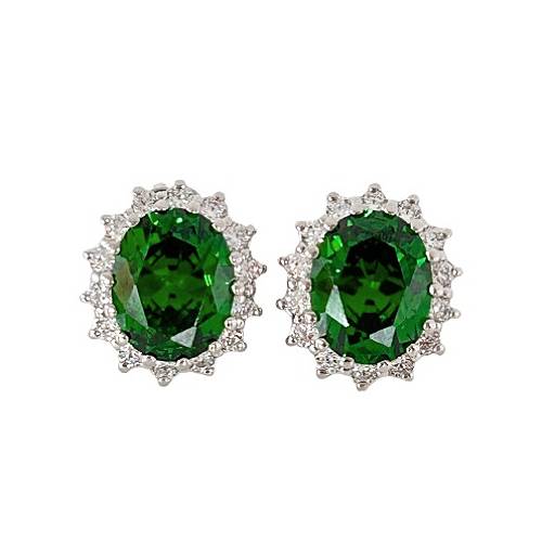 Royal Halo Studs – Emerald