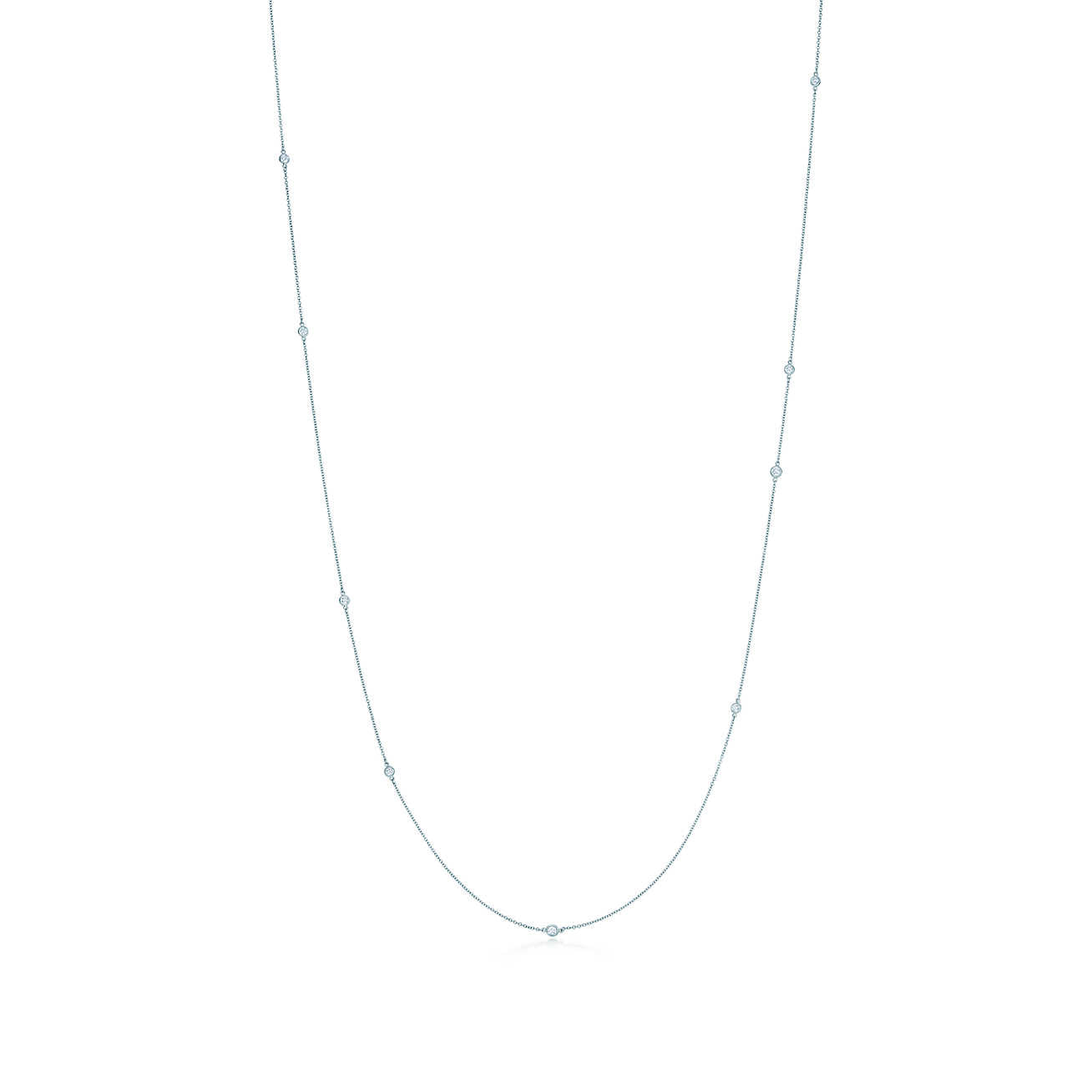 Bezel Moissanite Strand Necklace – 7.11ct Total