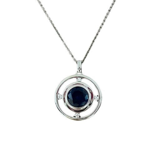 Celestial Crown Pendant Blue Saphire – 8mm