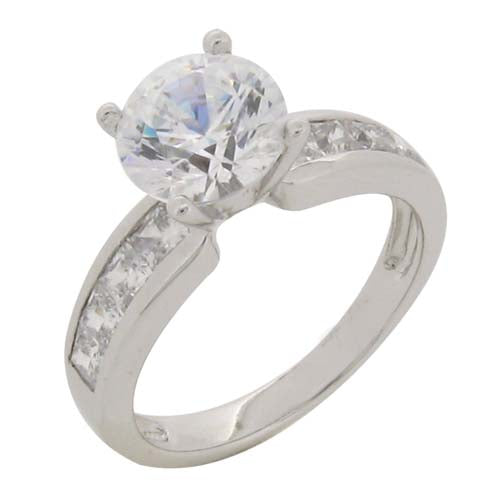 Channel Set Sparkle Ring – 3ct Moissanite Princess Accents