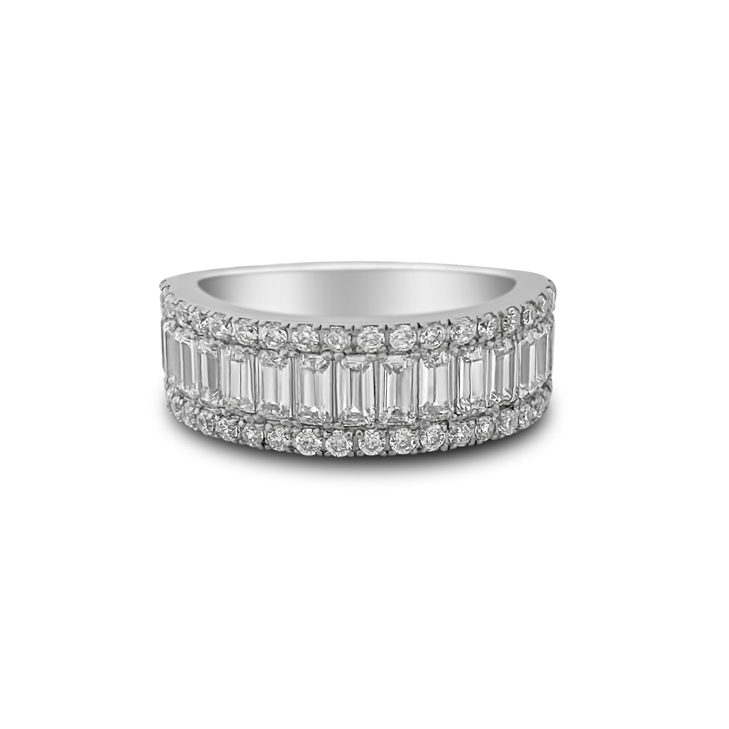 Baguette & Brilliant Half Eternity Band