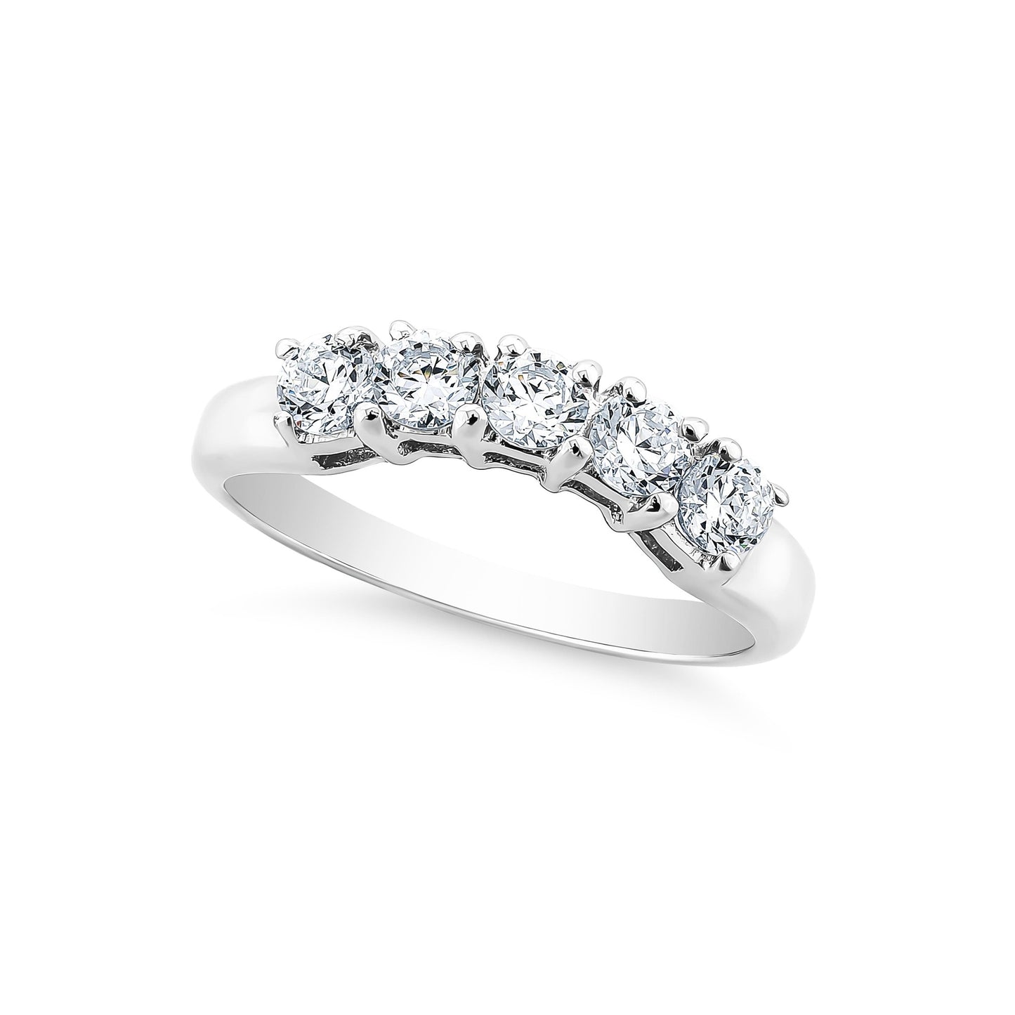 Curved Five Stone Moissanite Ring – 0.25ct x 5