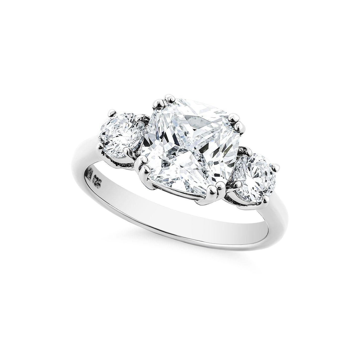 Cushion Moissanite Trio Ring – 6ct Total