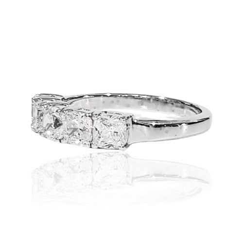 Cushion Cut Quintet Ring – 4x4mm